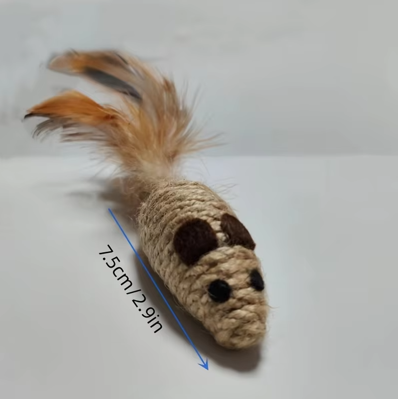 Sisal-fisch Katzenspielzeug – Natürliches Beutespiel Mit Federn Für Aktive Katzen