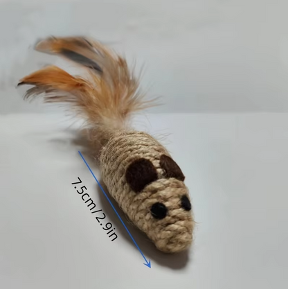 Sisal-fisch Katzenspielzeug – Natürliches Beutespiel Mit Federn Für Aktive Katzen