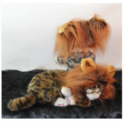Löwenmähne für Katzen mit Ohren für Verkleidung und Lustige Fotos