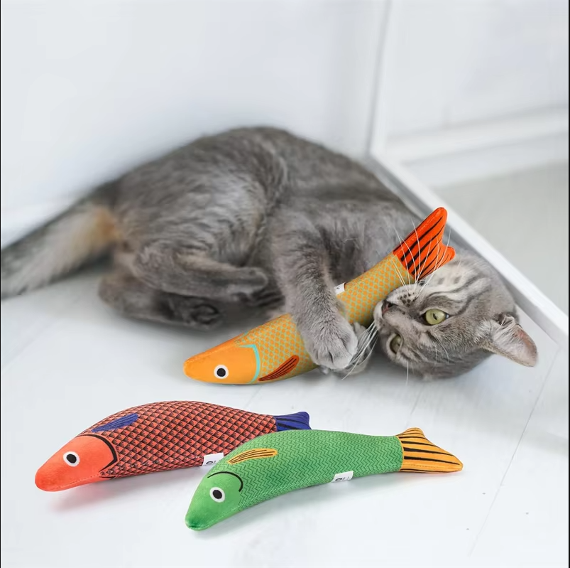 Interaktives Katzenspielzeug Fisch Mit Katzenminze Und Geräuscheffekt