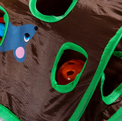 Katzenspielmatte Mit Versteckspiel – Interaktive Jagd-  Beschäftigungsmatte