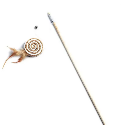 Interaktives Katzenspielzeug-Set – Naturspielzeug Mit Federn Und Glocken