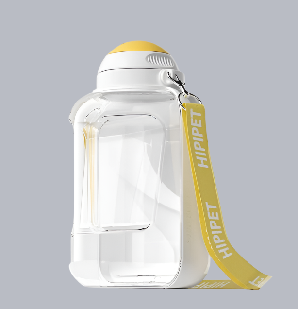 2-in-1 Trinkflasche für Hunde – Wasserflasche mit Futternapf für Unterwegs
