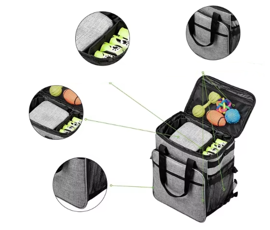 Praktische Hundetasche für Reisen – Multifunktional mit Fächern für Spielzeug und Futter