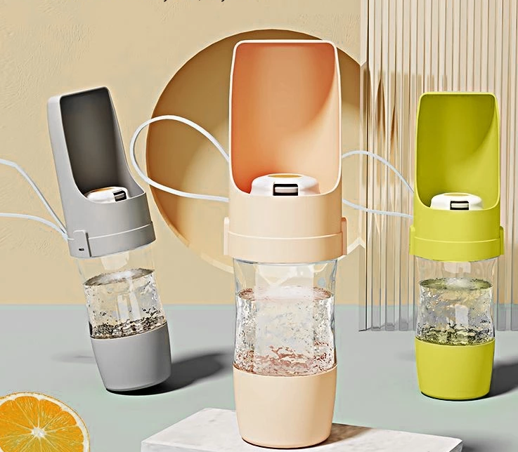 Faltbare Wasserflasche Für Haustiere Mit Futterbehälter