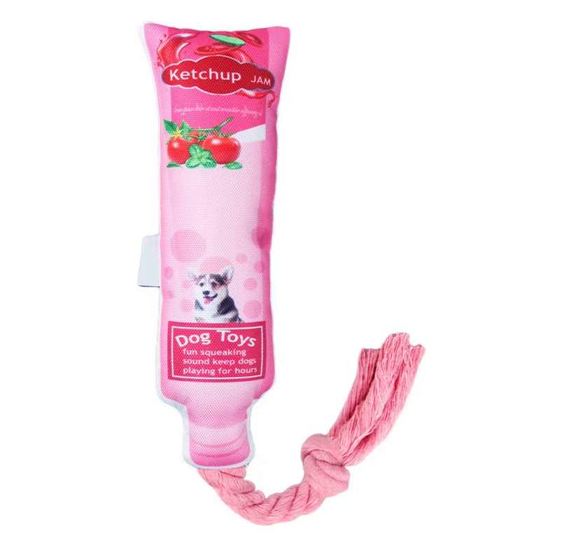 Hundespielzeug Fruchtmarmelade – Squeaky Spielzeug mit Seil Zum Kauen und Ziehen