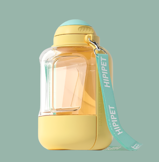 2-in-1 Trinkflasche für Hunde – Wasserflasche mit Futternapf für Unterwegs