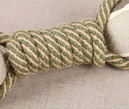 Hundespielzeug Seil Mit Bällen – Kauspielzeug für Hunde mit Pfotenabdruck