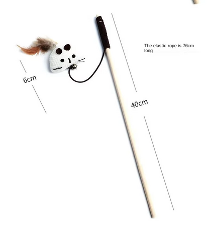 Interaktives Katzenspielzeug-Set – Naturspielzeug Mit Federn Und Glocken