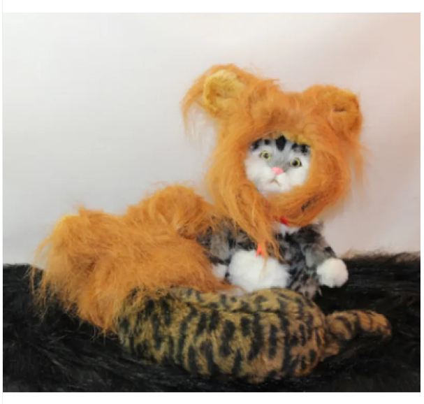 Löwenmähne für Katzen mit Ohren für Verkleidung und Lustige Fotos