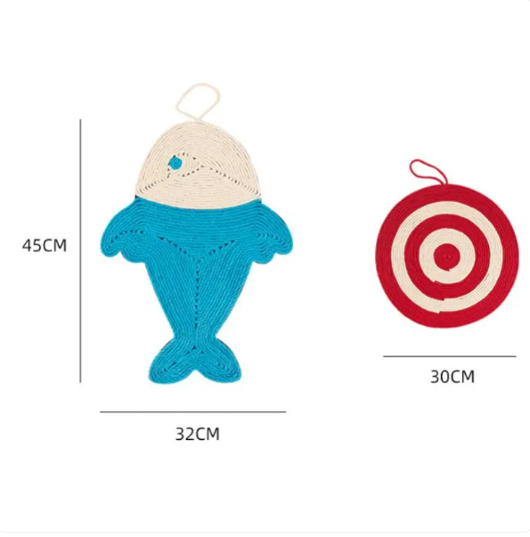 Katzenkratzmatte Im Fisch-Design – Sisal-Spielzeug für Katzen zur Krallenpflege