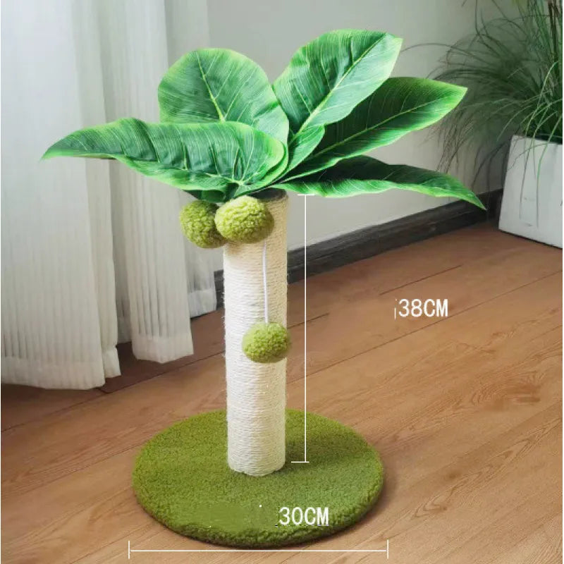 Katzenkratzbaum Im Palmen-Design – Sisal Kratzbaum mit Bällen zum Spielen