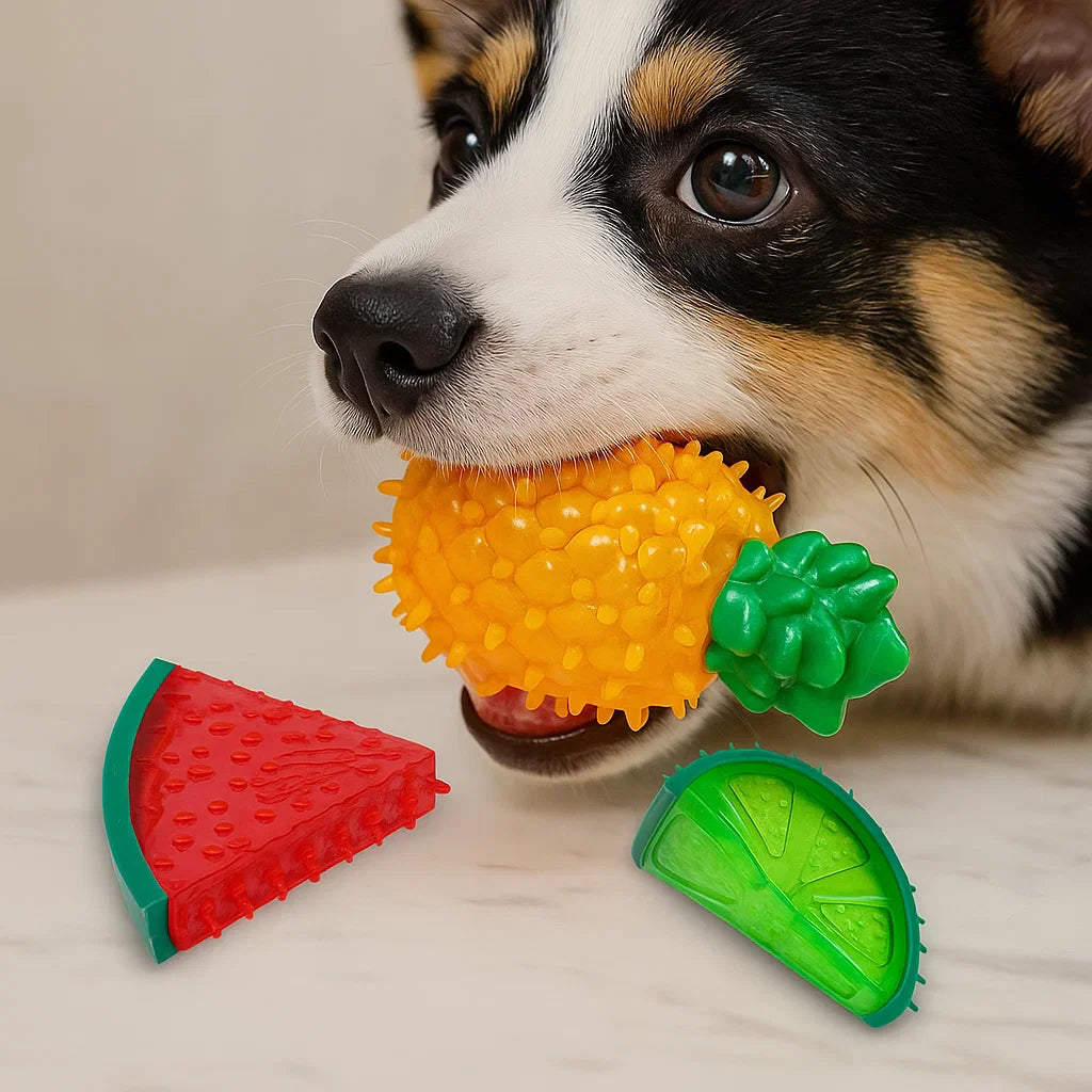 Kühlendes Hunde Kauspielzeug im Fruchtdesign