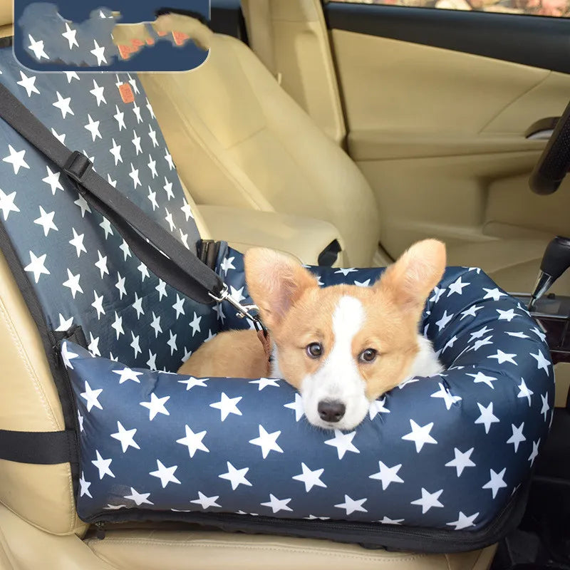 Hundesitz im Auto – Sicherheits-Sitz für Hunde mit Riemen und Weichem Polster