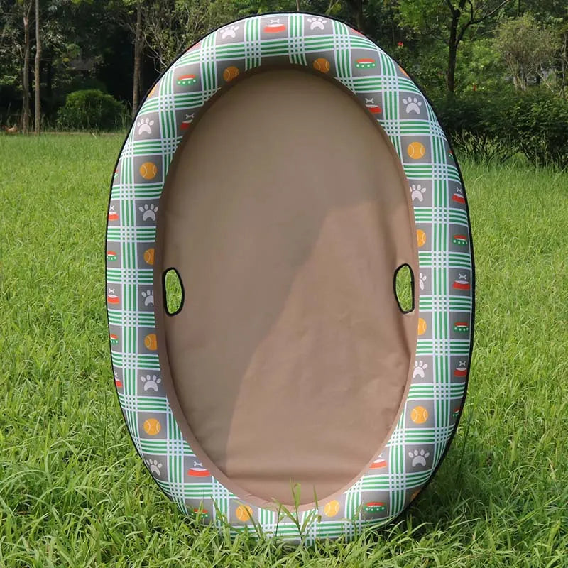 Hundebadewanne – Aufblasbare Hundebadewanne für Haustiere mit Blumenmuster für Innen und Außen
