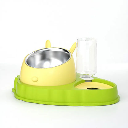 Haustier Futterstation Mit Wasserspender – Niedliche Futterschüssel für Hunde und Katzen