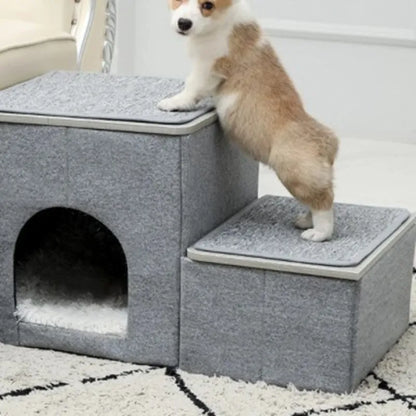 Haustier Treppe und Rampenleiter – Stabil und Zusammenklappbar, für Hunde und Katzen