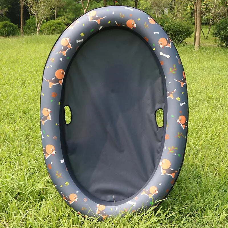 Hundebadewanne – Aufblasbare Hundebadewanne für Haustiere mit Blumenmuster für Innen und Außen