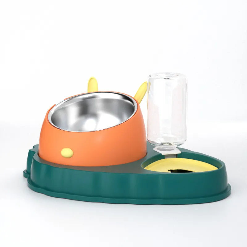 Haustier Futterstation Mit Wasserspender – Niedliche Futterschüssel für Hunde und Katzen