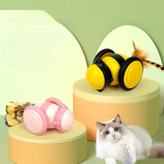 Interaktives Bienen Katzen Spielzeug mit Federflügeln
