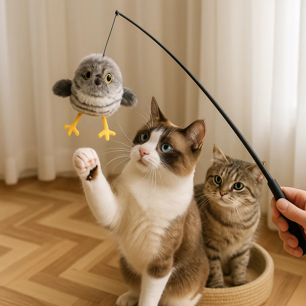 Flatterndes und Zwitscherndes Vogel Katzenspielzeug