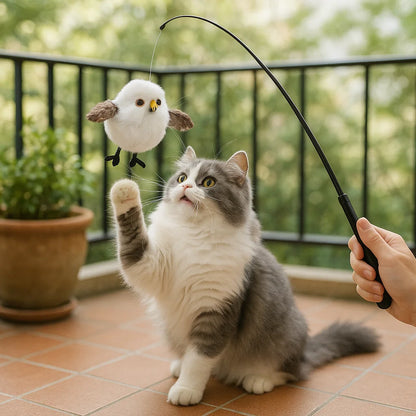 Flatterndes und Zwitscherndes Vogel Katzenspielzeug