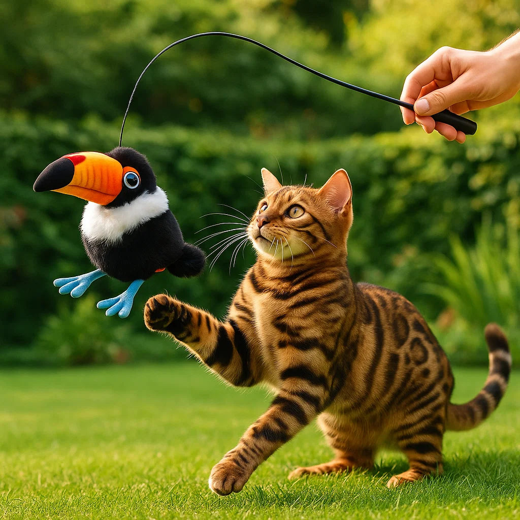 Flatterndes und Zwitscherndes Vogel Katzenspielzeug