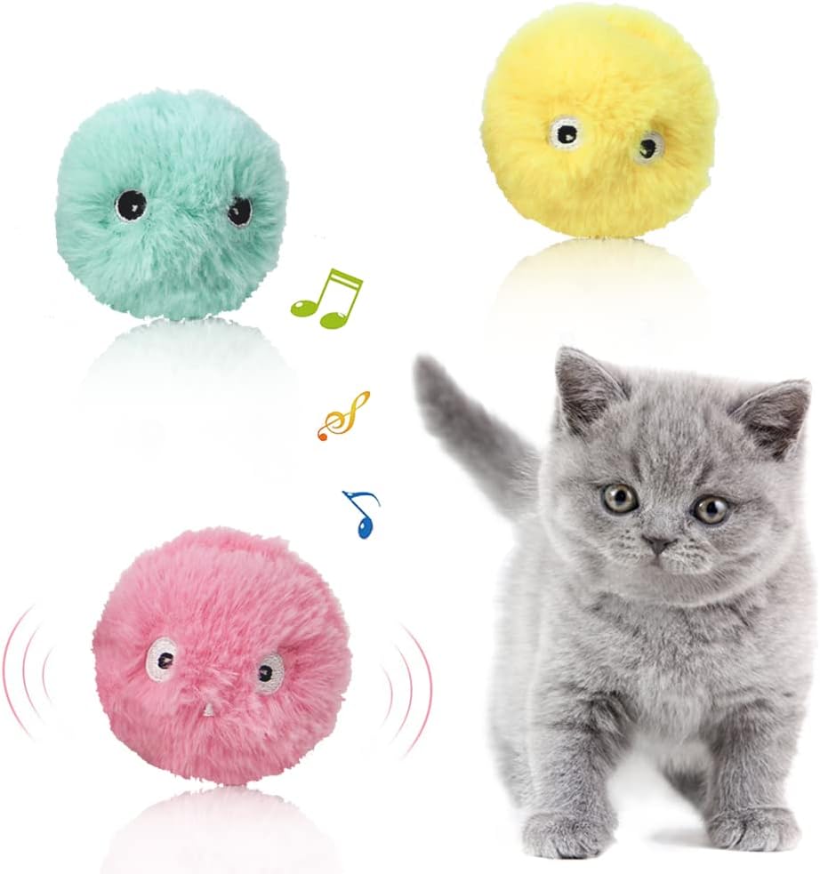 Plüsch-spielbälle Mit Tiergeräuschen Für Verspielte Katzen (3er Set)