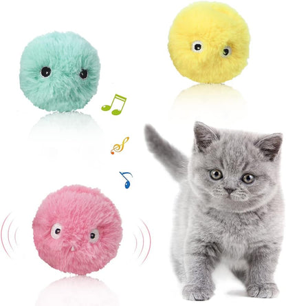 Plüsch-spielbälle Mit Tiergeräuschen Für Verspielte Katzen (3er Set)